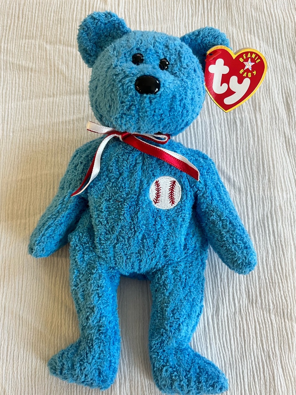 Ty Beanie Baby “Addison”- Blue Baseball Bear - Picture 2 of 8